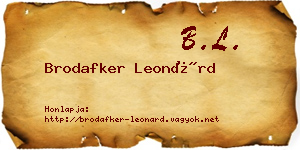 Brodafker Leonárd névjegykártya